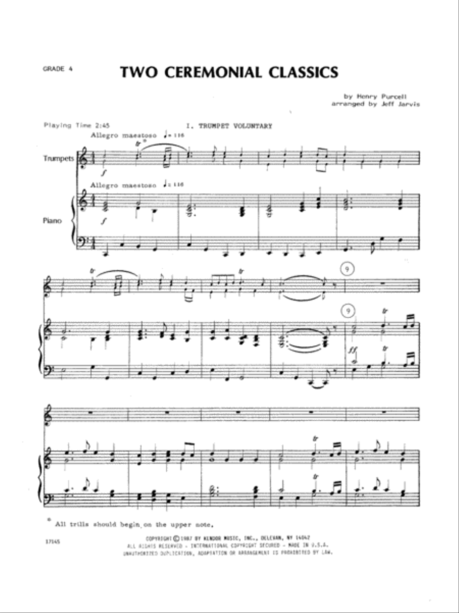 Two Ceremonial Classics Trumpet Duet scores gallery preview page 2