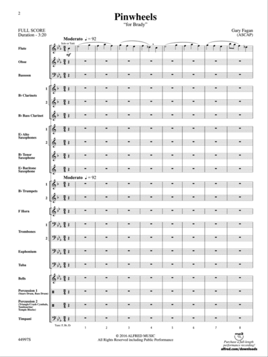 Pinwheels: Score Concert Band scores gallery preview page 2