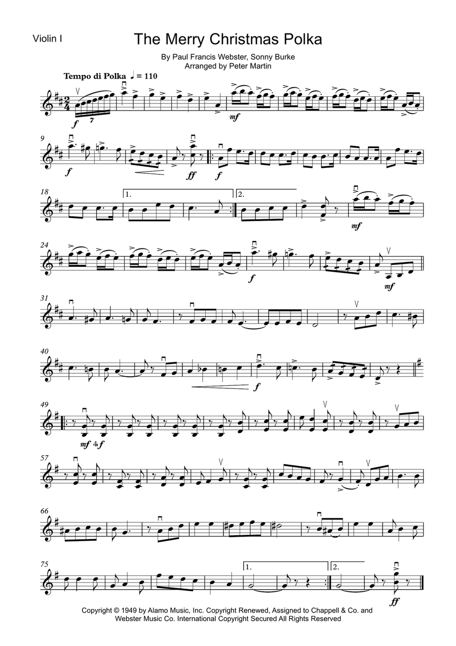 The Merry Christmas Polka String Quartet scores gallery preview page 3