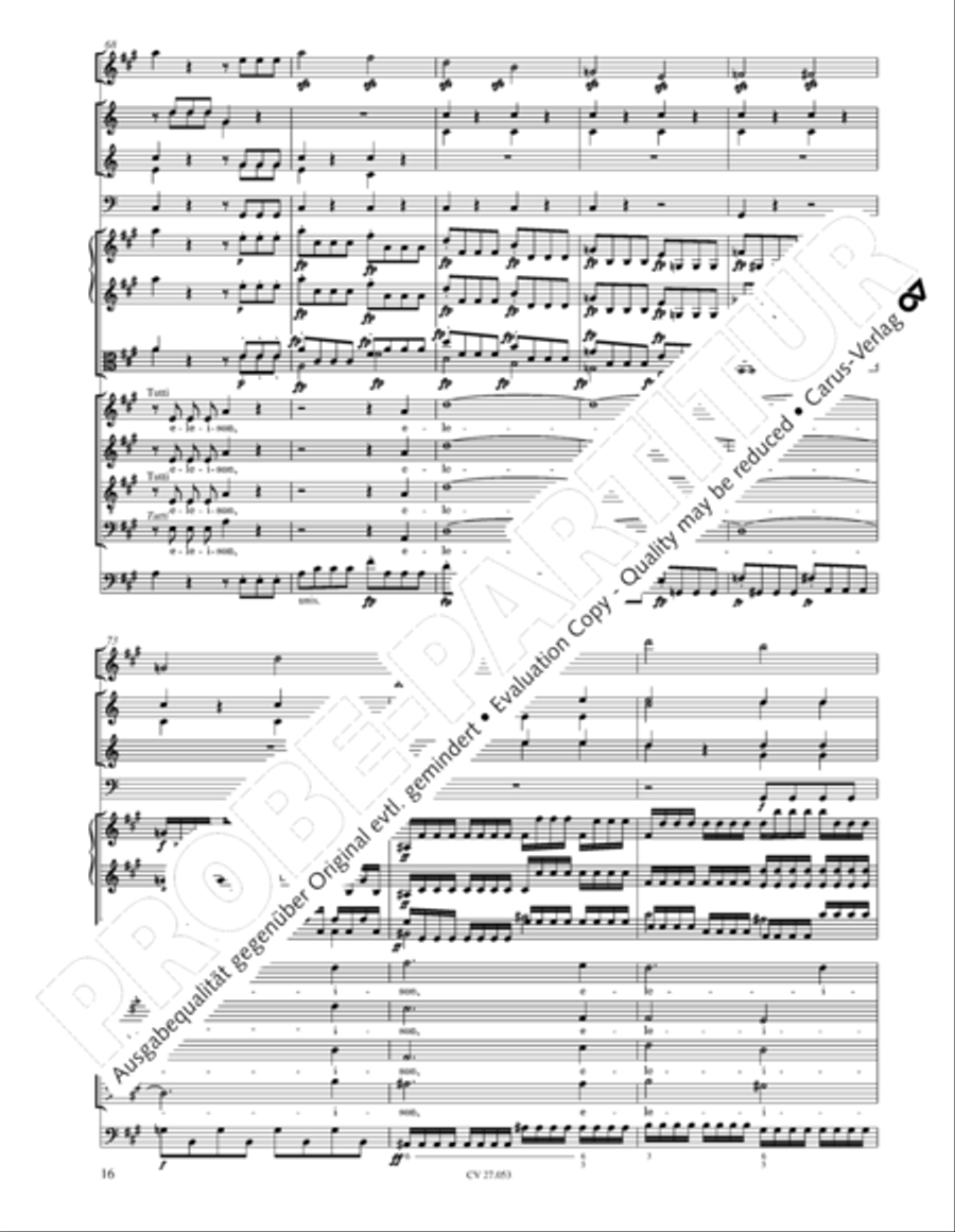 Creation Mass in A-major after Joseph Haydn (Schopfungsmesse in A nach Joseph Haydn) 4-Part scores gallery preview page 17