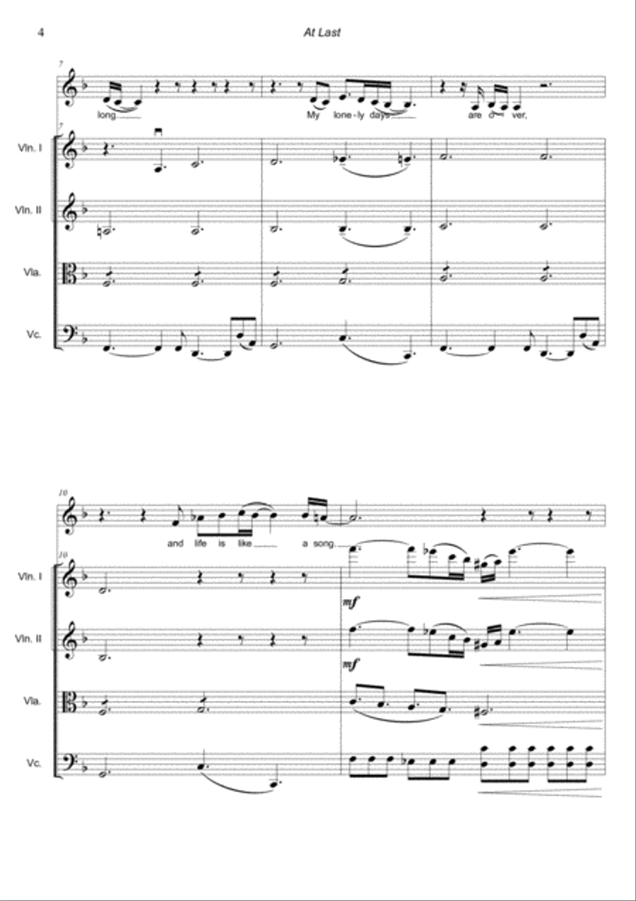At Last String Quartet scores gallery preview page 4