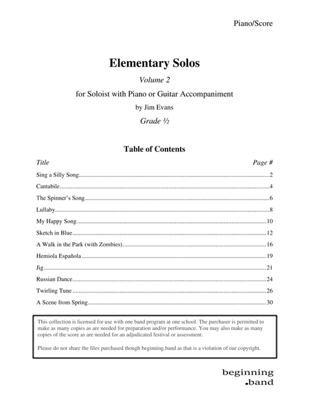 Elementary Solos, Volume 2 for Winds and Melodic Percussion image number null