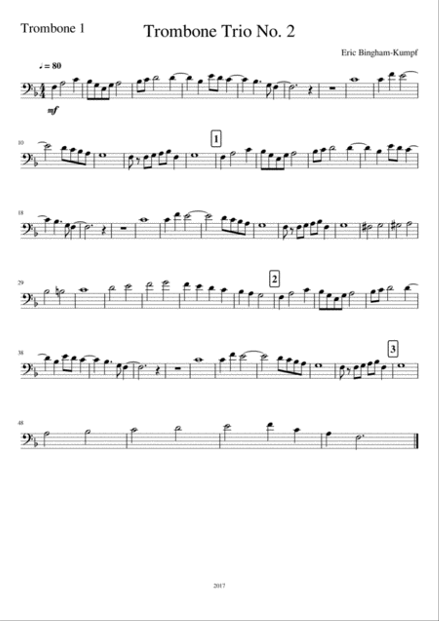 Trombone Trio No. 2 Brass Ensemble scores gallery preview page 3