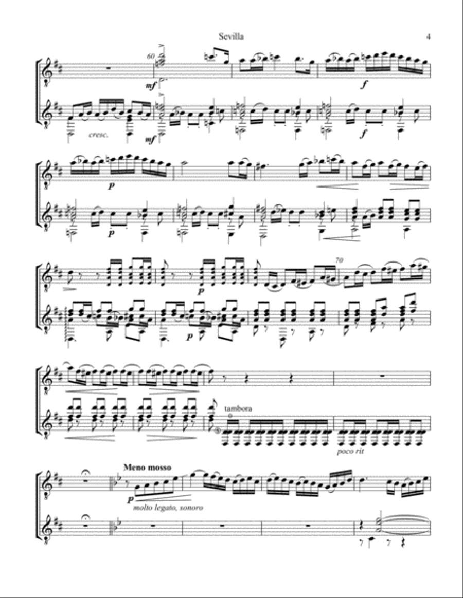 Sevilla Op. 47 No. 3 for guitar duo (D Major) Acoustic Guitar scores gallery preview page 5