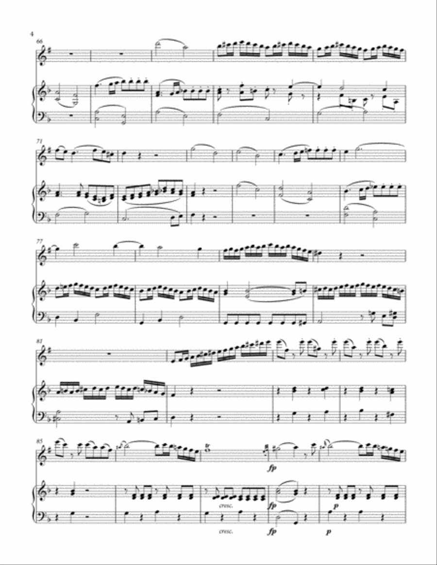 Allegro from Oboe Quartet K.370 (Clarinet Solo) Oboe scores gallery preview page 4