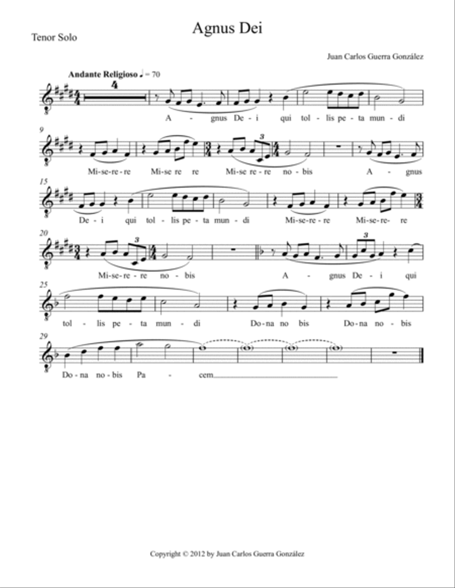 Agnus Dei (SET OF PARTS) Small Ensemble scores gallery preview page 6
