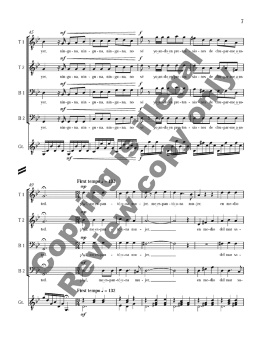 Three Mexican Folk Songs: 2. La Bruja TTBB scores gallery preview page 17