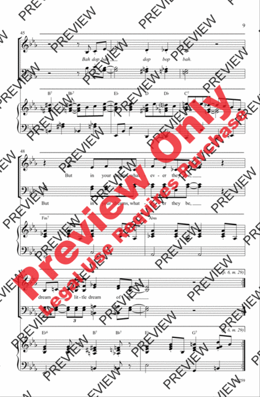 Dream a Little Dream of Me 4-Part scores gallery preview page 9