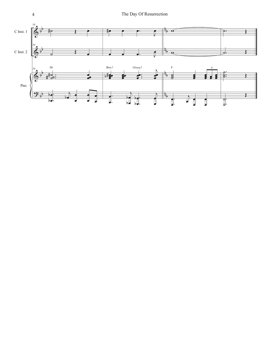 The Day Of Resurrection (Duet for C-Instruments - Piano Accompaniment) Piano scores gallery preview page 4