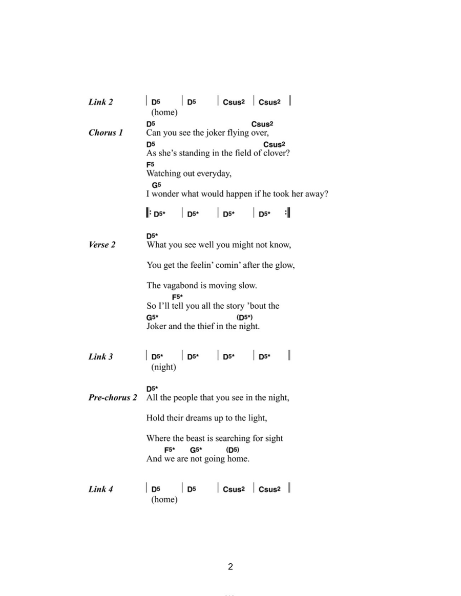 Joker & The Thief Joker & The Thief Acoustic Guitar scores gallery preview page 2