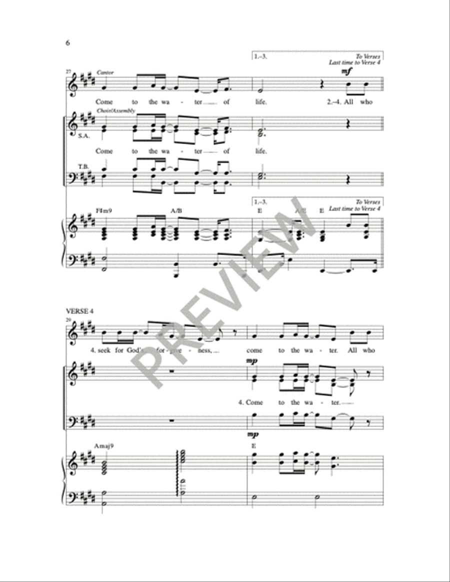 Come to the Water 4-Part scores gallery preview page 11
