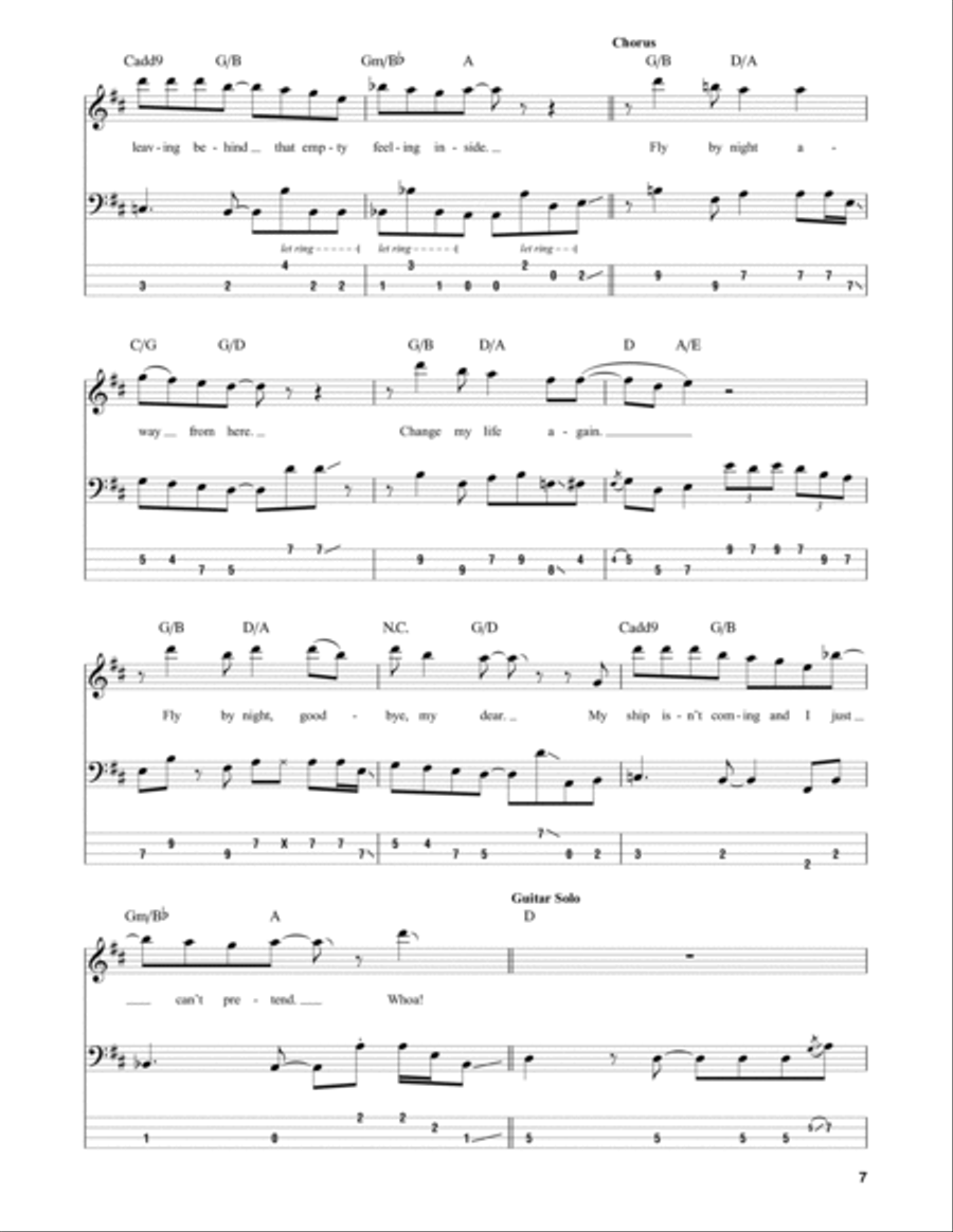 Fly By Night Guitar Tablature scores gallery preview page 4