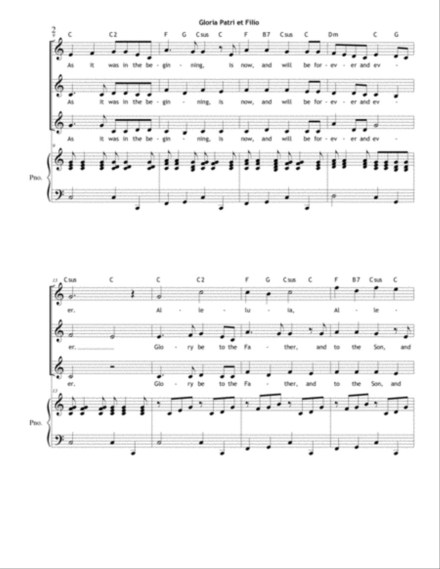 Gloria Patri et Filio (SSA/3-Part Treble Voices) SSA scores gallery preview page 2