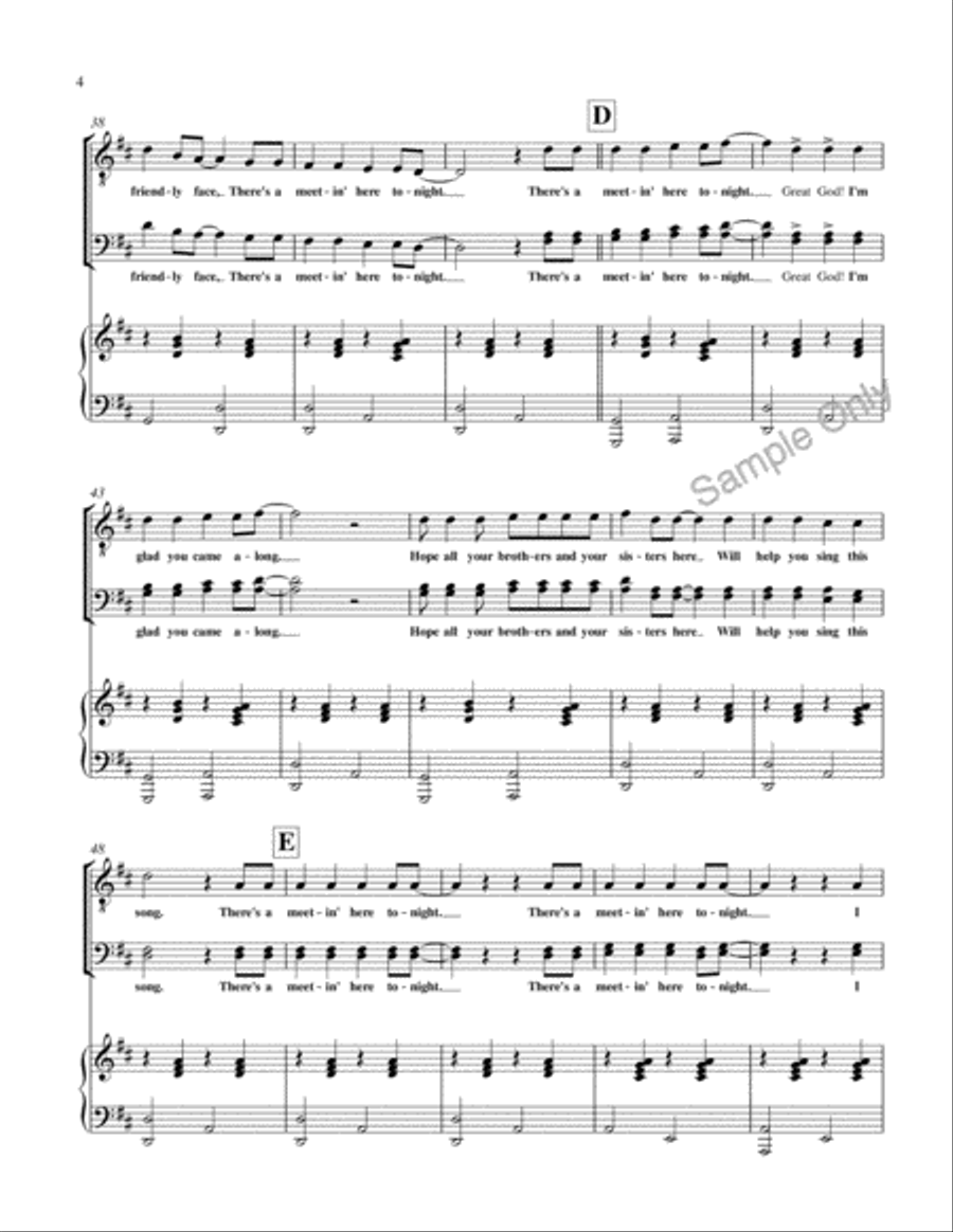 There's A Meeting Here Tonight TTBB scores gallery preview page 4