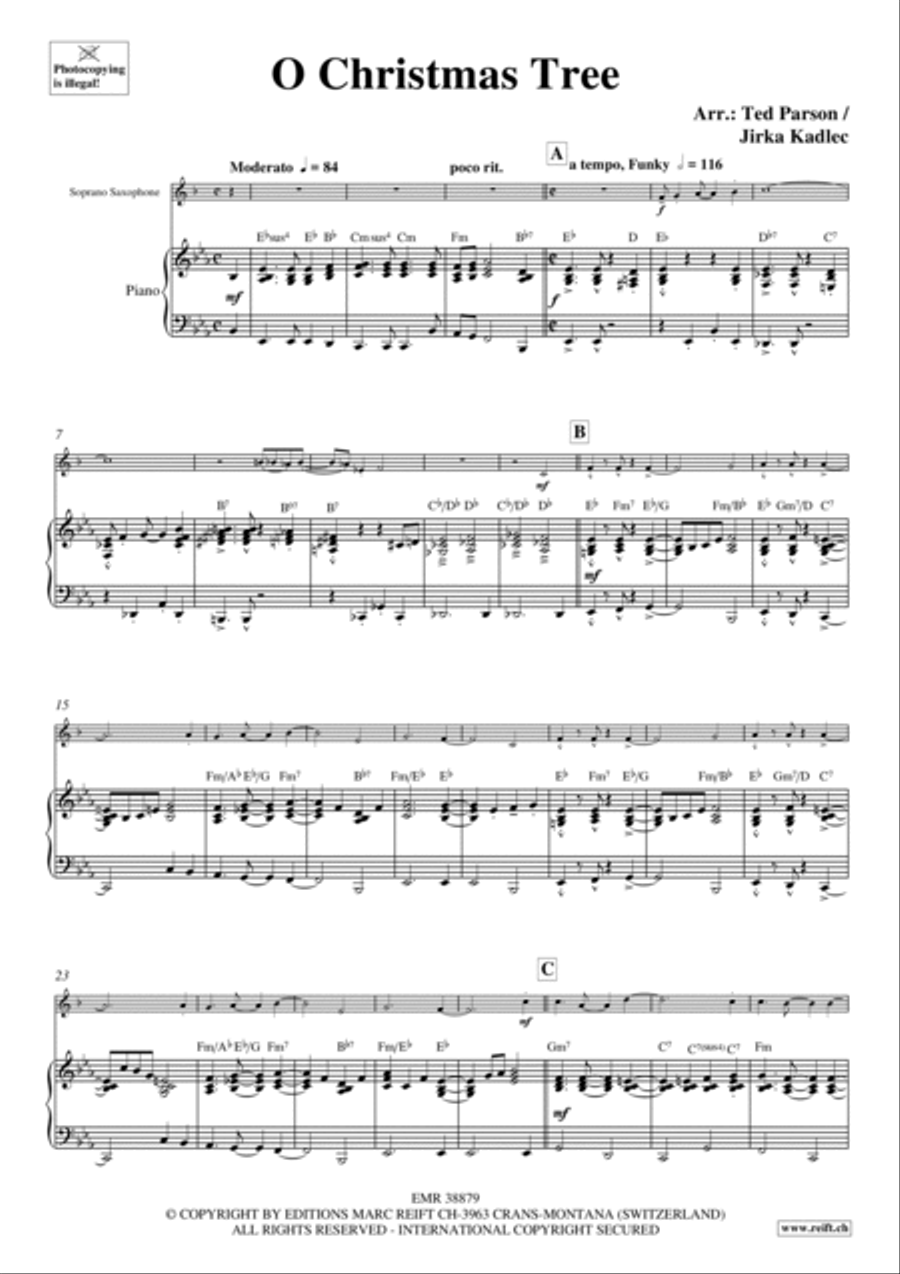 O Christmas Tree Soprano Saxophone scores gallery preview page 3
