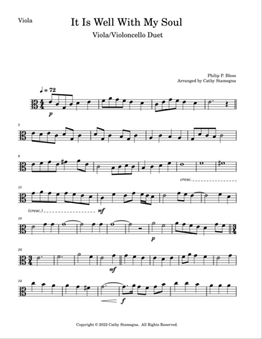 It Is Well With My Soul (Viola/Violoncello Duet) String Duet scores gallery preview page 6