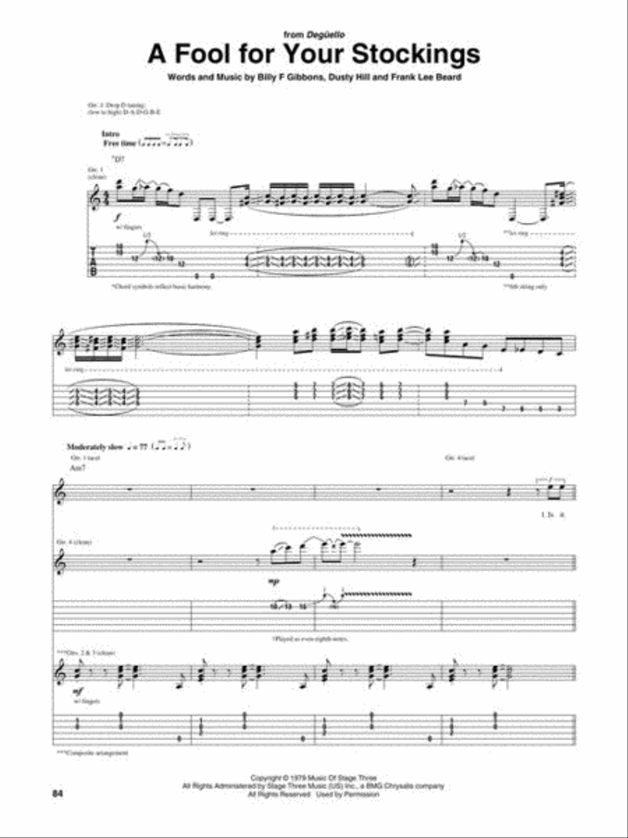 ZZ Top – Early Classics Electric Guitar scores gallery preview page 6