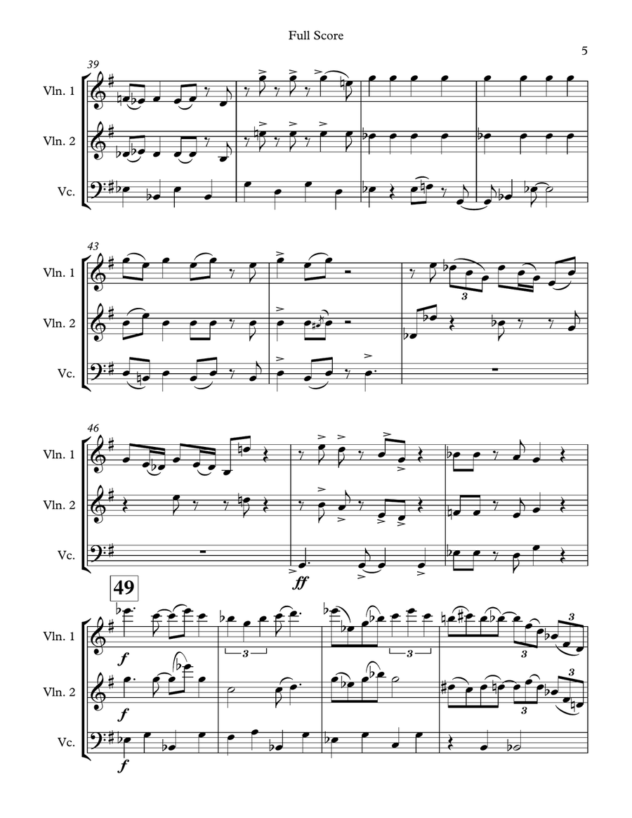 Dream A Little Dream Of Me String Trio scores gallery preview page 5