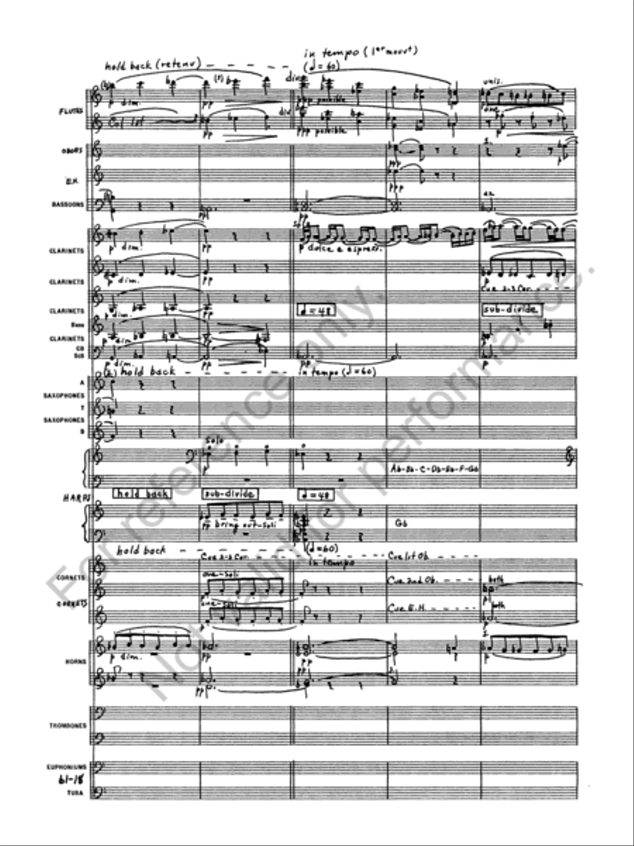 Prelude to the Afternoon of a Faun Concert Band scores gallery preview page 20