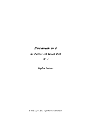 Movement in F for Marimba and Concert Band