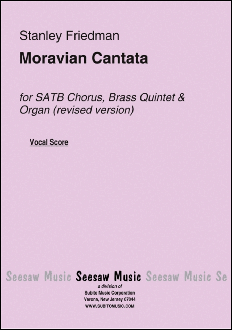 Moravian Cantata Moravian Cantata 4-Part scores gallery preview page 1