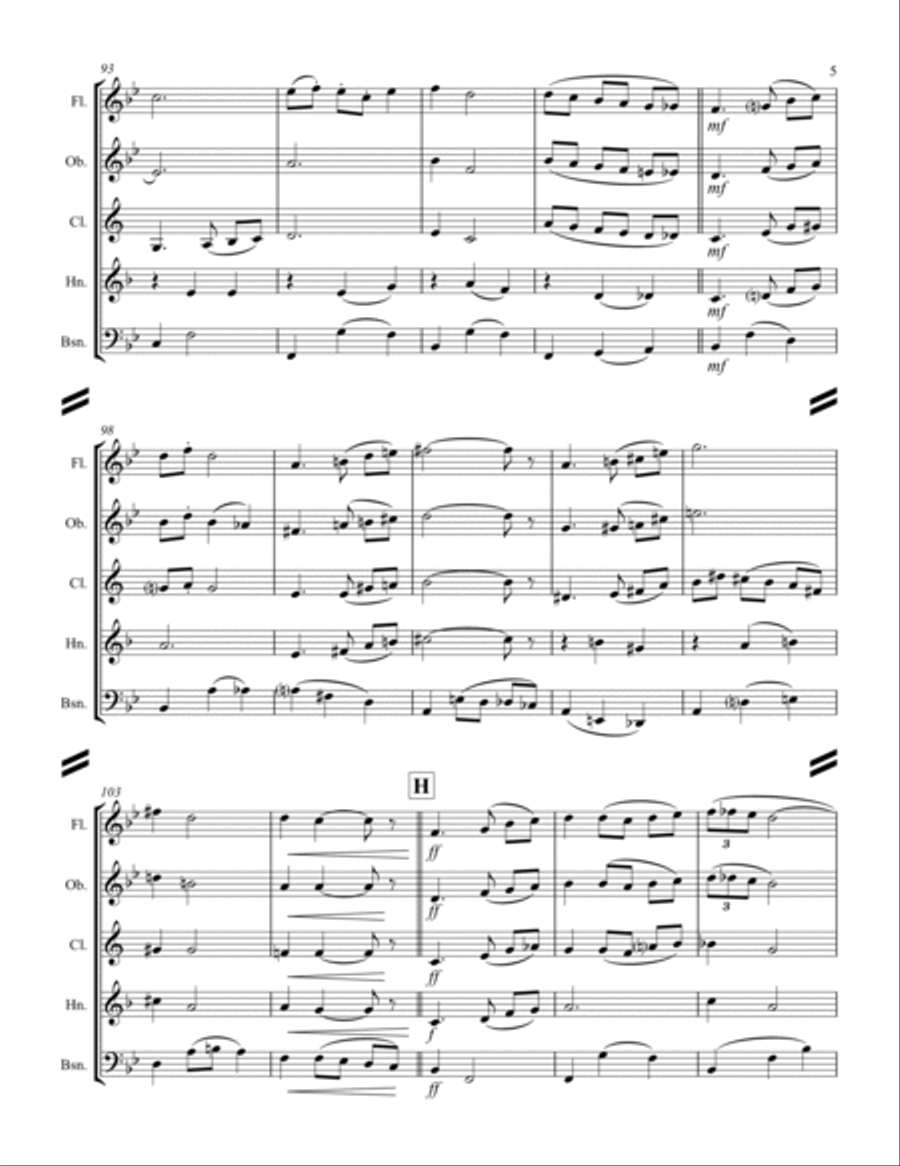 Always - Irving Berlin (for Woodwind Quintet) Woodwind Quintet scores gallery preview page 6