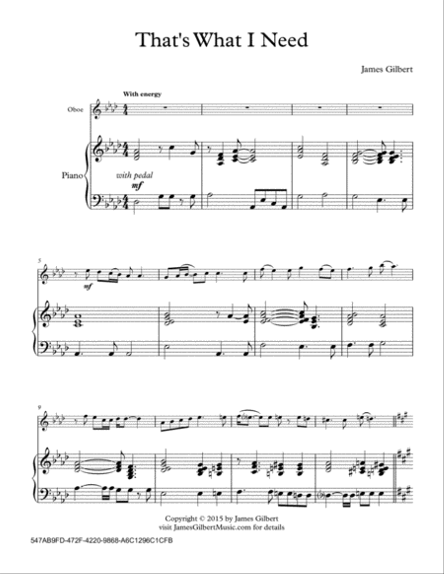 That's What I Need Piano scores gallery preview page 1