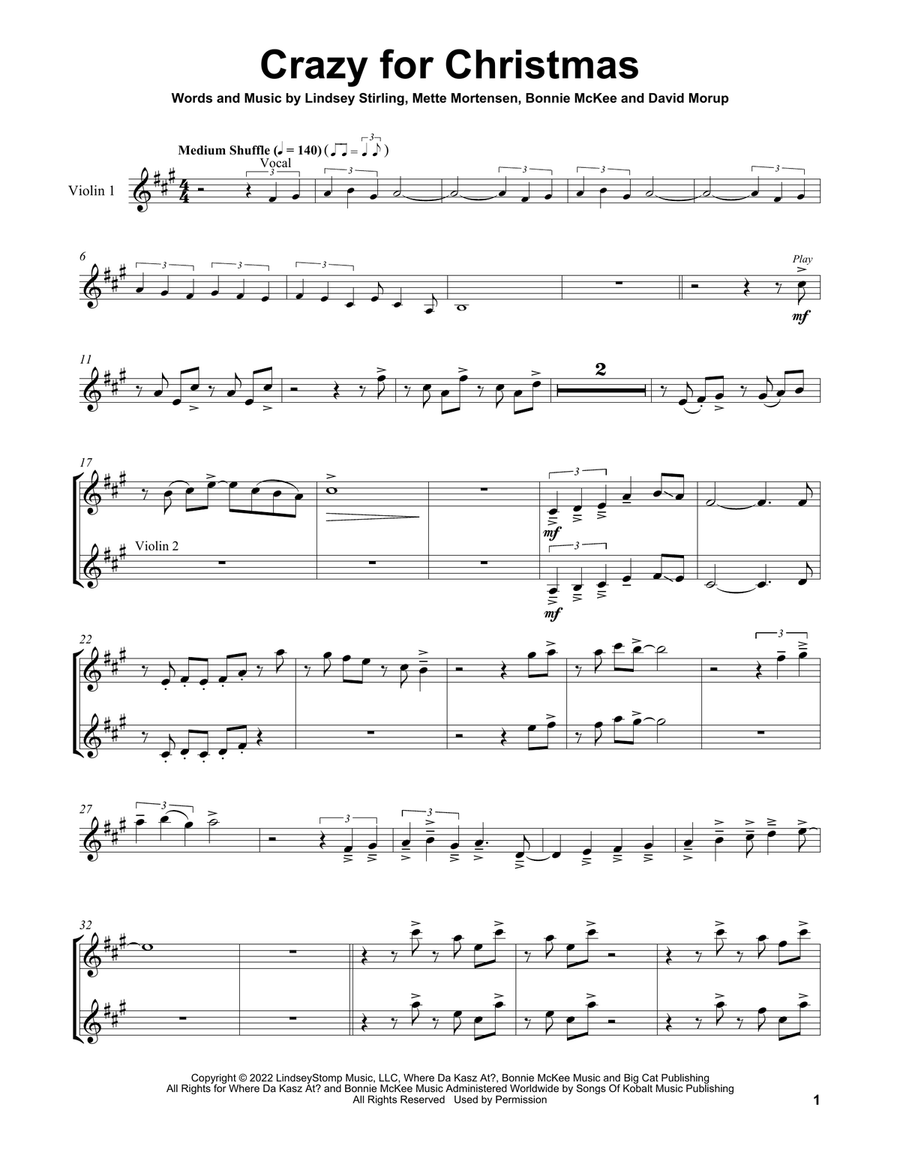 Crazy For Christmas (feat. Bonnie McKee) String Duet scores gallery preview page 1