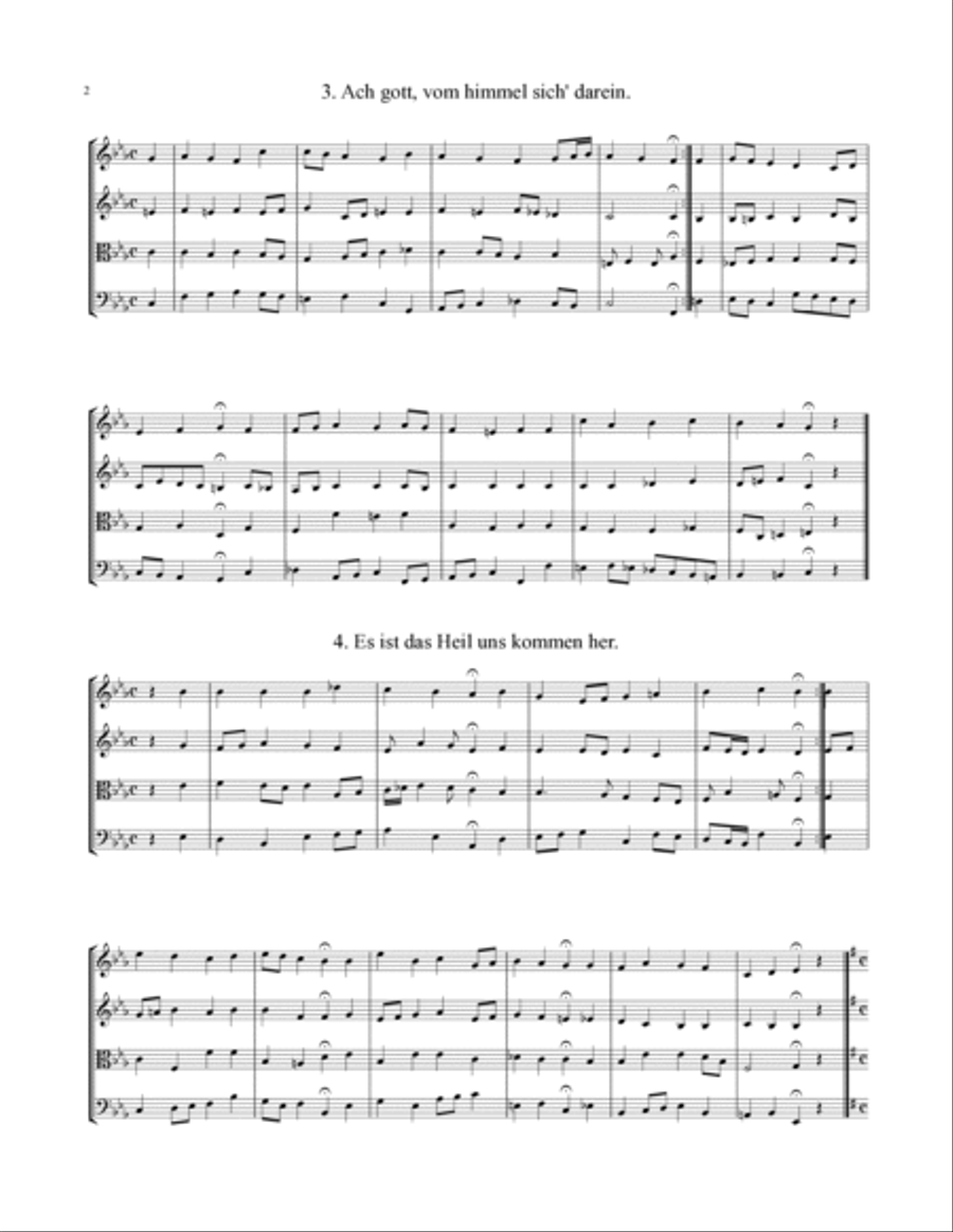 Bach Four-Part Chorales - 36 in Set (for String Quartet) 4-Part scores gallery preview page 3