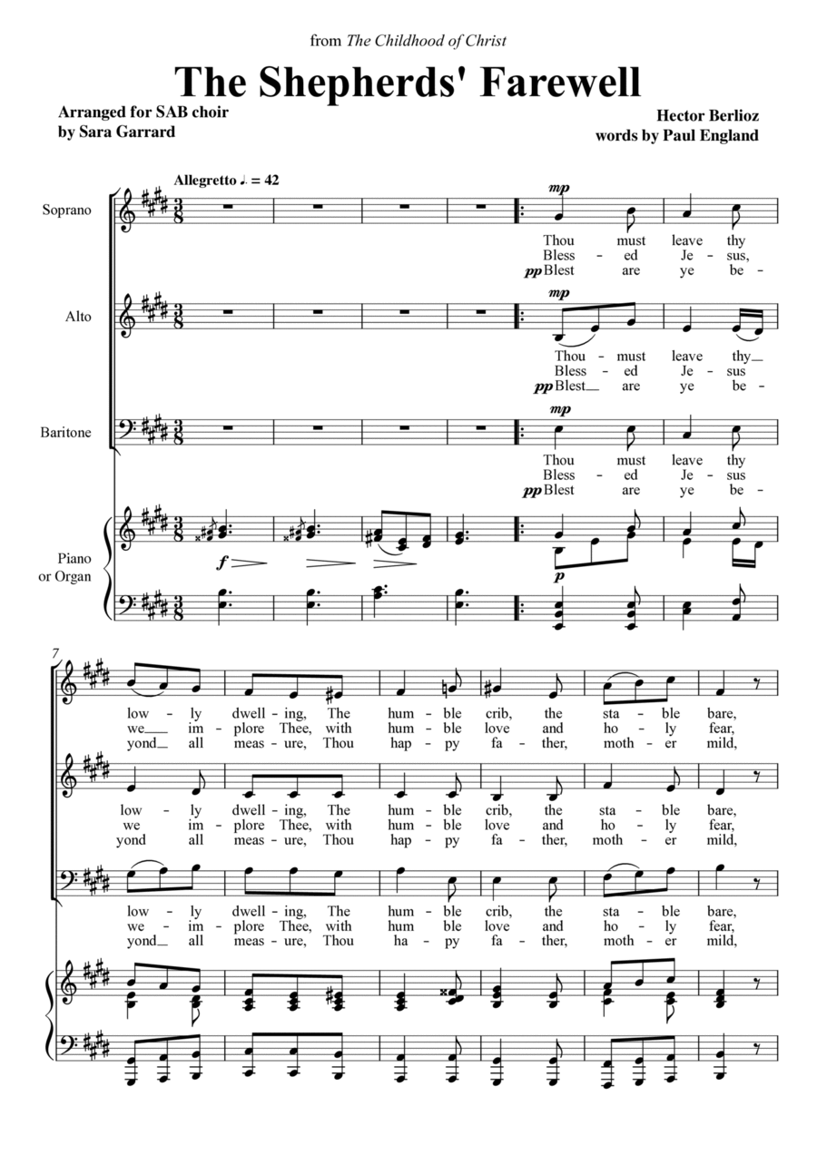 The Shepherds' Farewell (SAB version) 3-Part scores gallery preview page 1
