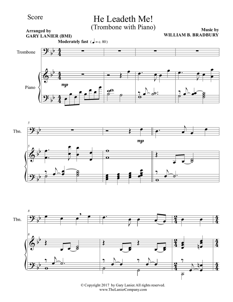 Gospel Hymns for Trombone (Trombone with Piano Accompaniment) Gospel Hymns for Trombone (Trombone with Piano Accompaniment) Piano scores gallery preview page 2