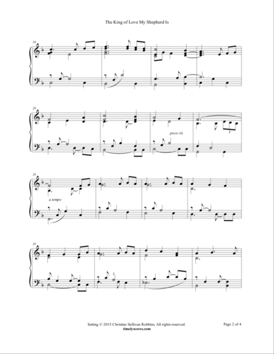 The King of Love My Shepherd Is Piano Solo scores gallery preview page 2