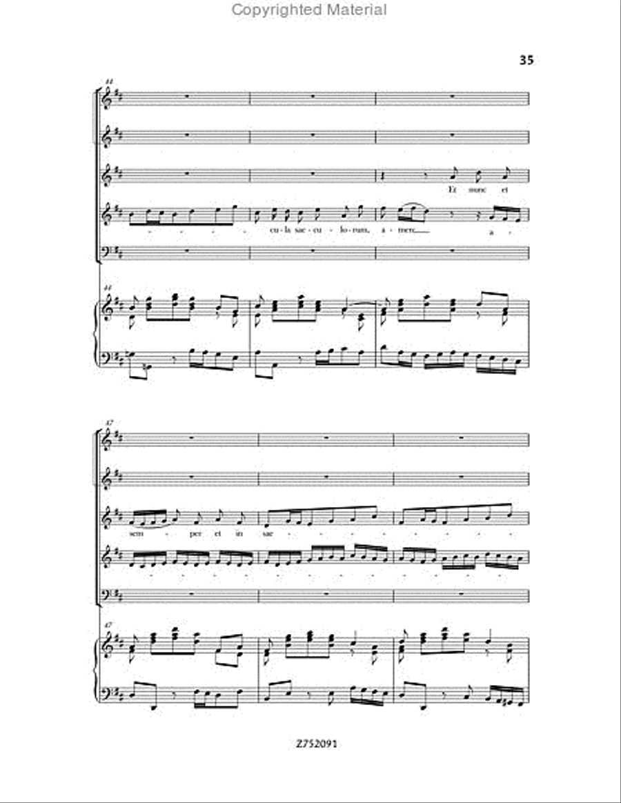 Cantata No. 191: Gloria in Excelsis Deo, BWV 191 4-Part scores gallery preview page 35
