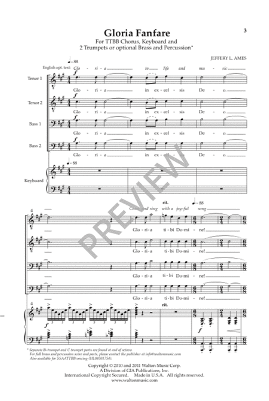 Gloria Fanfare - TTBB Gloria Fanfare - TTBB TTBB scores gallery preview page 4