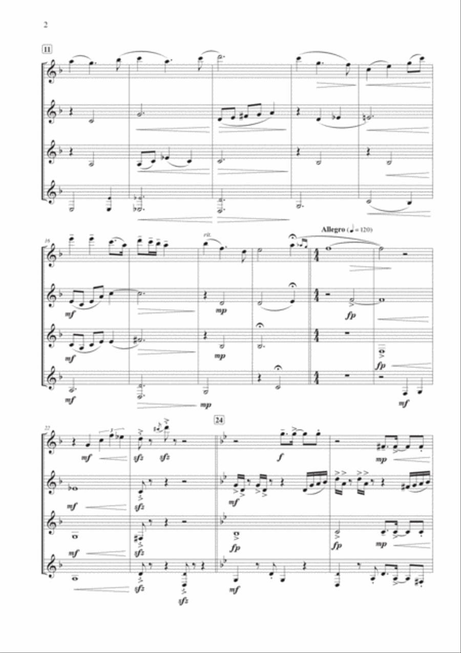 Ratatouille Main Theme Clarinet Quartet scores gallery preview page 2