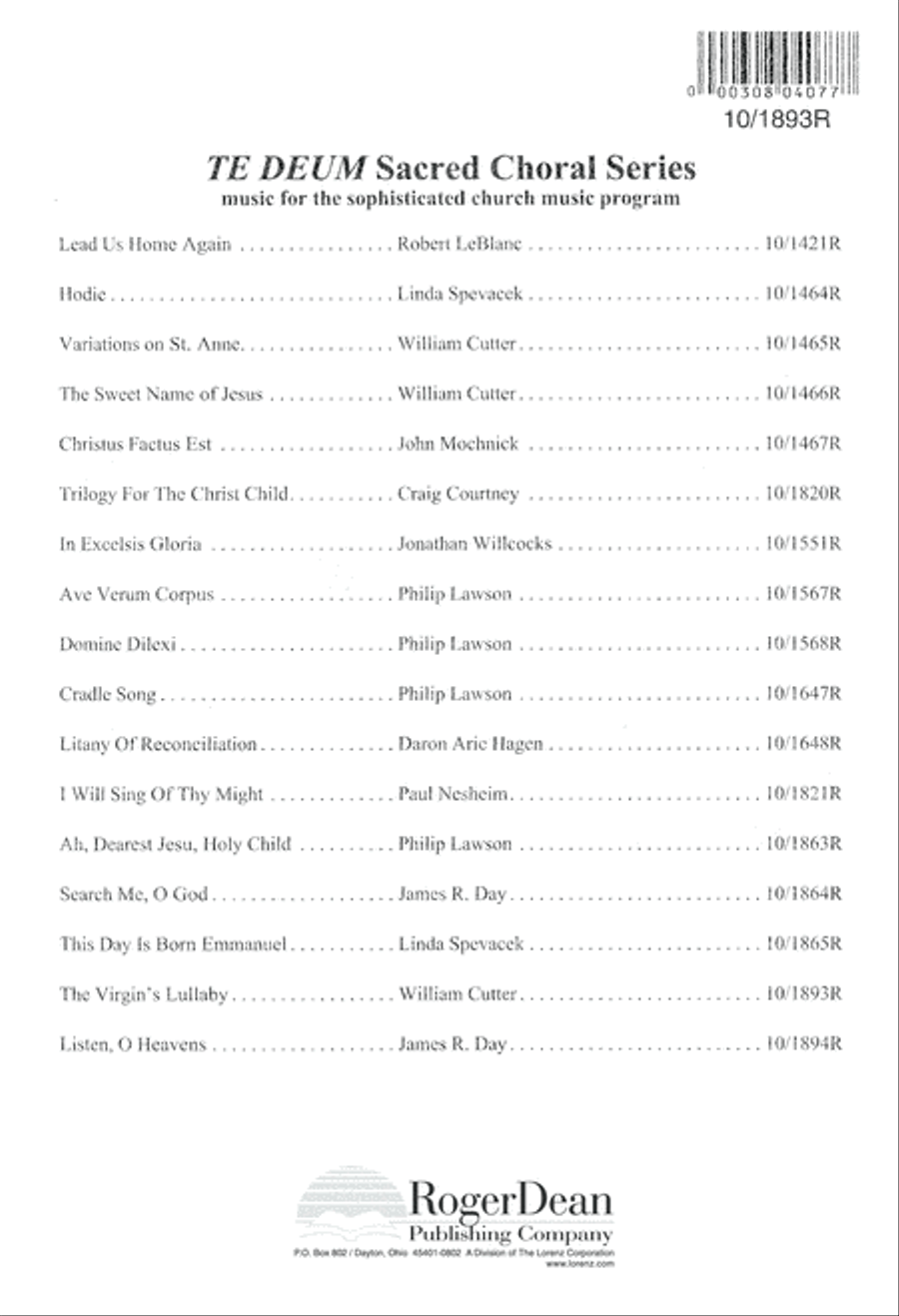 The Virgin's Lullaby 4-Part scores gallery preview page 8