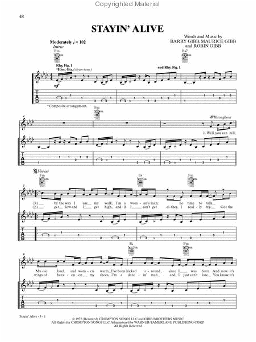 Bee Gees – Guitar Songbook Electric Guitar scores gallery preview page 2