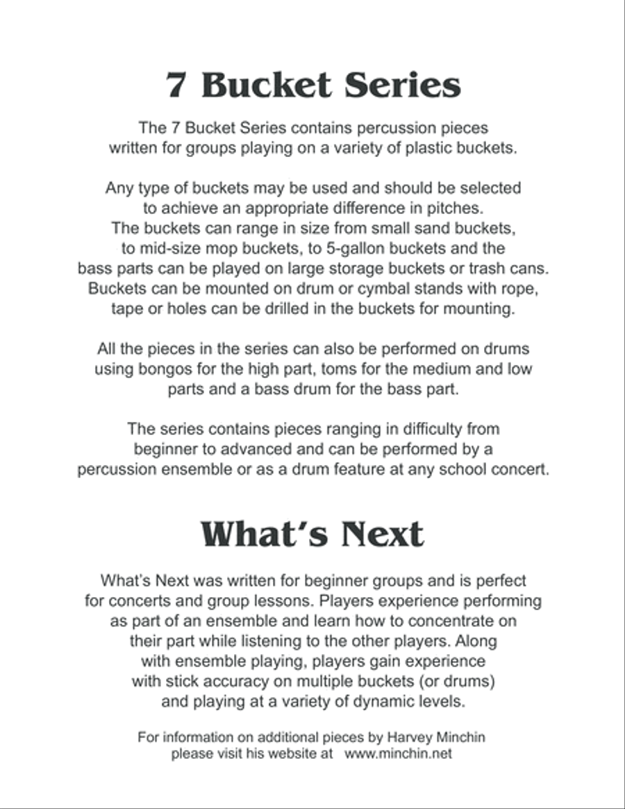 7 Bucket Series - What's Next Percussion Ensemble scores gallery preview page 2