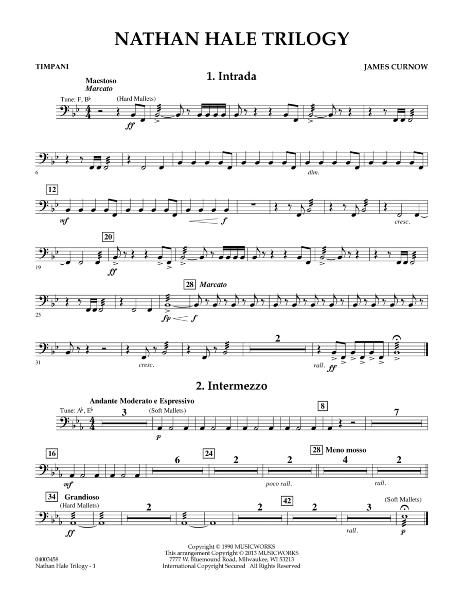 Nathan Hale Trilogy - Timpani Concert Band scores gallery preview page 1