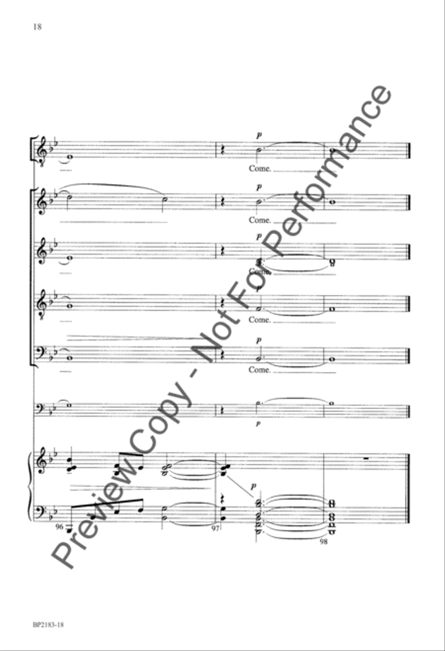 Come to Me 4-Part scores gallery preview page 19