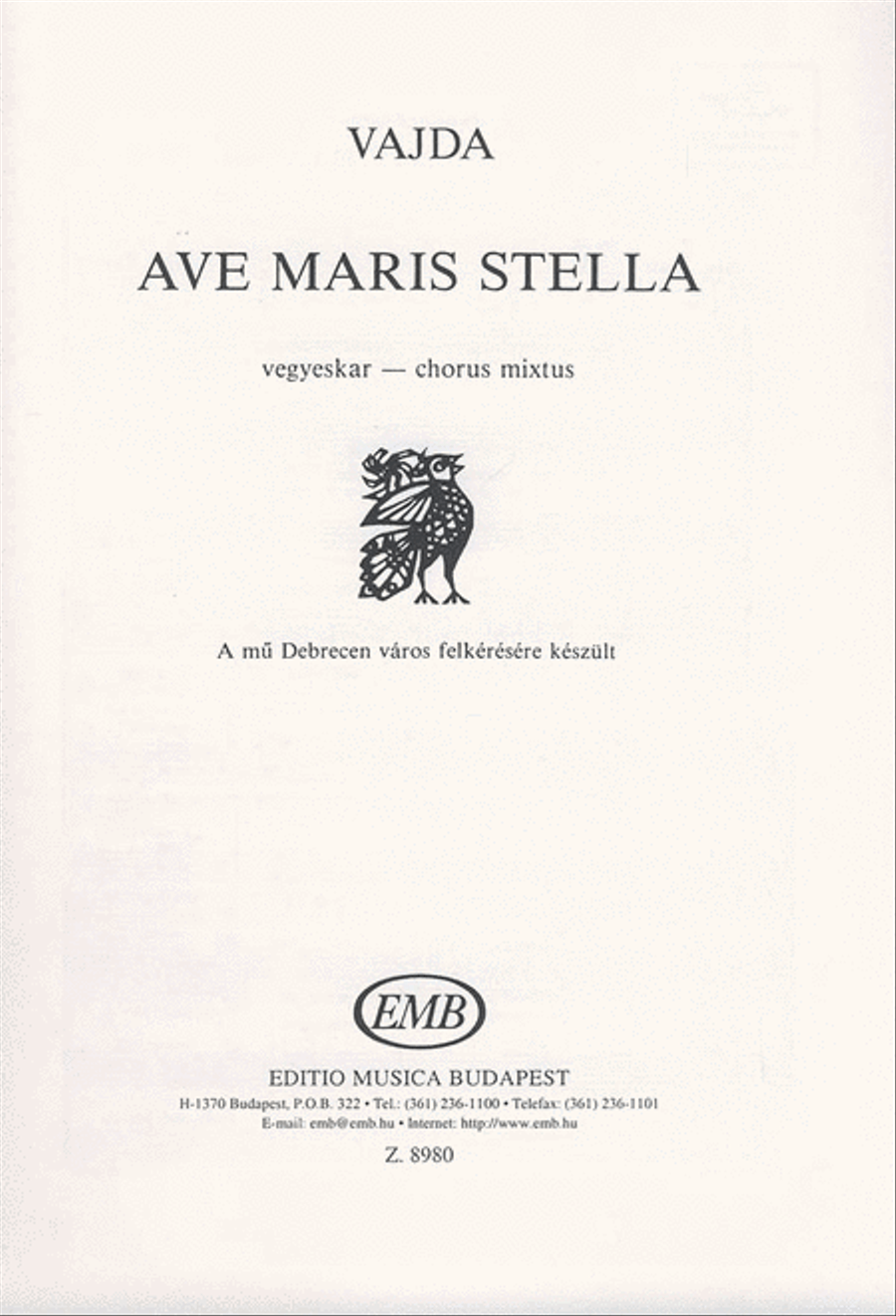 Ave Maris Stella Hommage A Lajos Bardos A Cappella scores gallery preview page 1