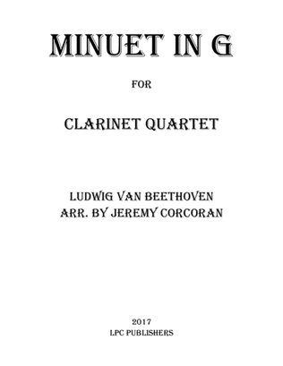 Book cover for Minuet in G for Clarinet Quartet