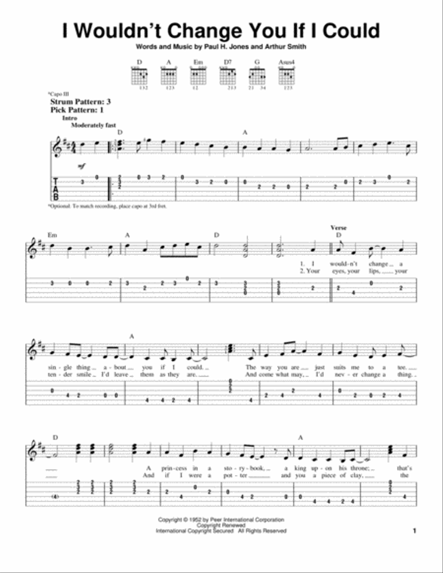 I Wouldn't Change You If I Could Electric Guitar scores gallery preview page 1