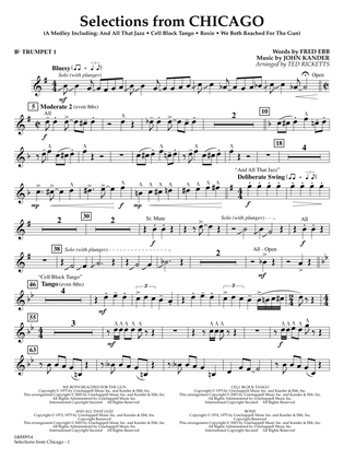 Selections from Chicago (arr. Ted Ricketts) - Bb Trumpet 1