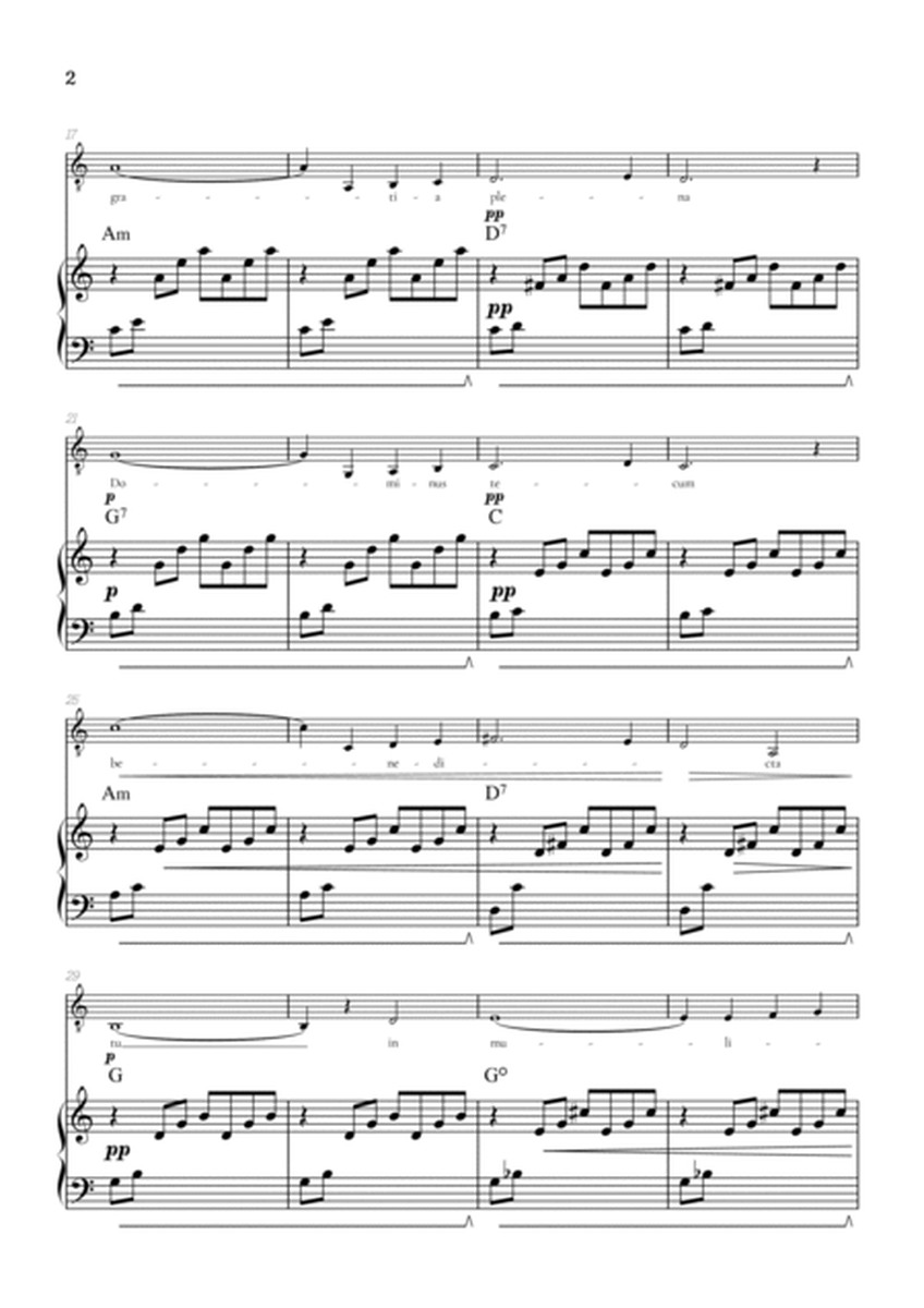 Bach / Gounod Ave Maria in C major • tenor sheet music with piano accompaniment and chords image number null