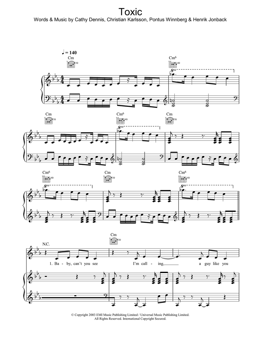 Toxic Acoustic Guitar scores gallery preview page 1