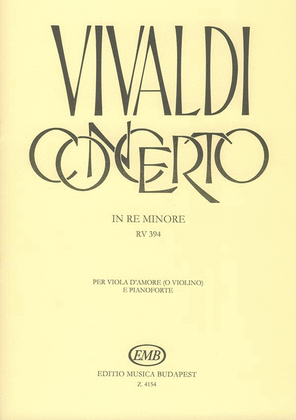 Book cover for Concerto in re minore per viola d'amore (o violi