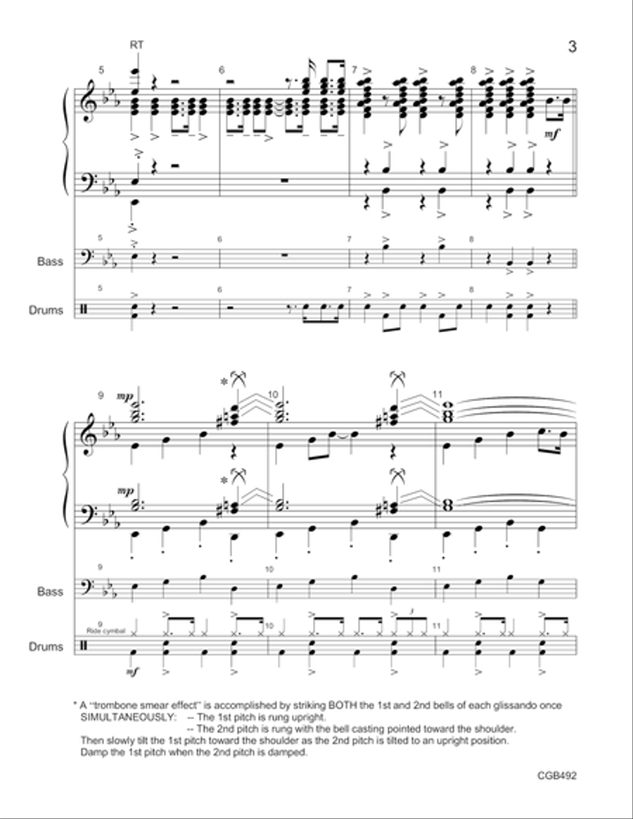 Rock Around the Clock Full Score Handbell Choir scores gallery preview page 3