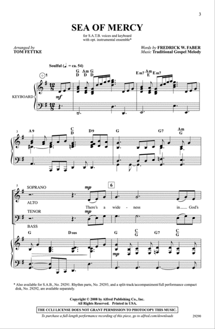 Sea of Mercy 4-Part scores gallery preview page 2