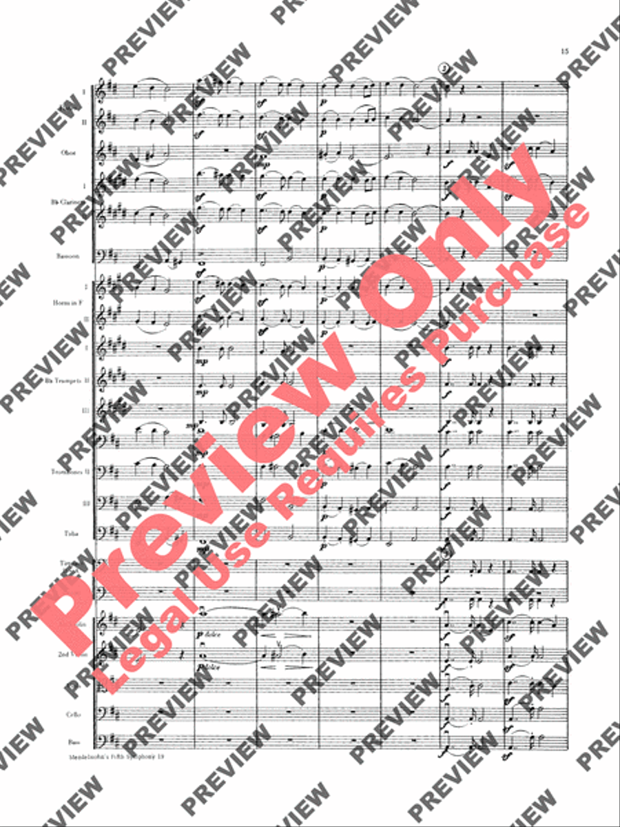 Mendelssohn's 5th Symphony Reformation, 4th Movement Full Orchestra scores gallery preview page 16